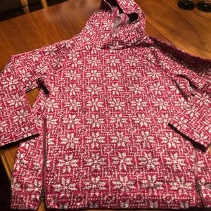 TALBOTS Snowflake Winter  HOODIE XL Red White NICE